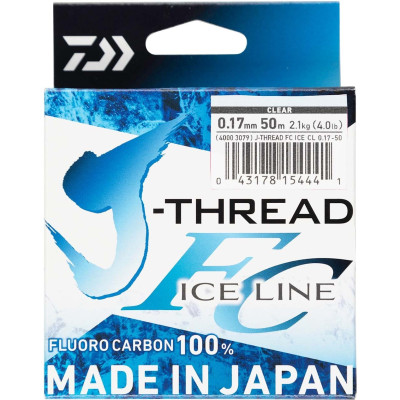 Леска DAIWA J-Thread Fluoro Carbon Ice Line 50м 0.19мм (прозрачная)